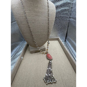 “Petalette” Semi-Precious Long Tassel Necklace